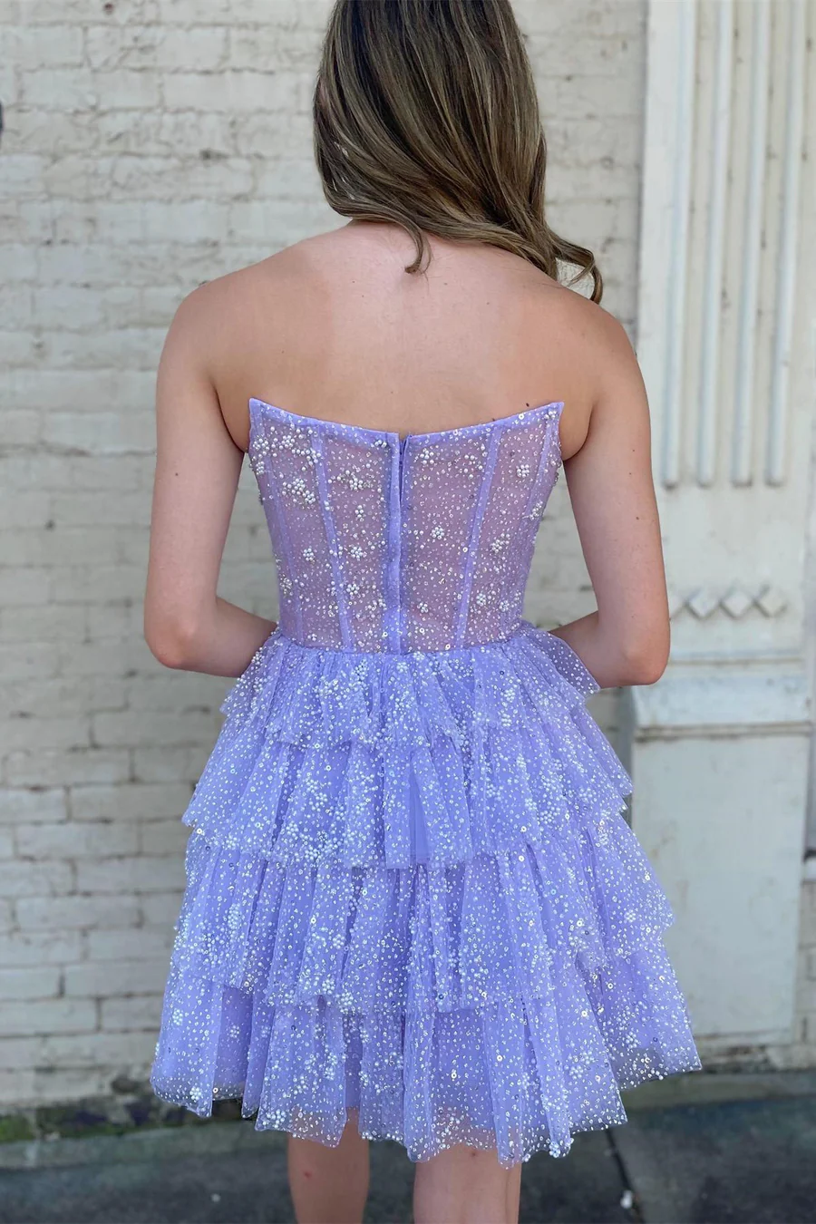 Tulle A-Line Strapless Short Homecoming Dress HM132