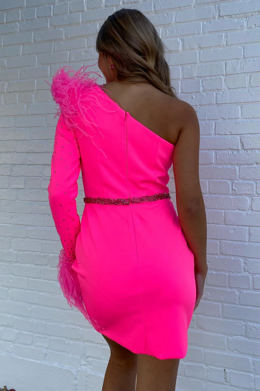 Elegant Bodycon One Shoulder Mini Homecoming Dress HM153