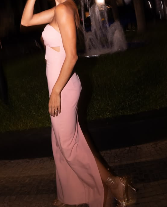 Sexy Pink Sweetheart Sheath Prom Dress with Cut Outs Party Dress SP100