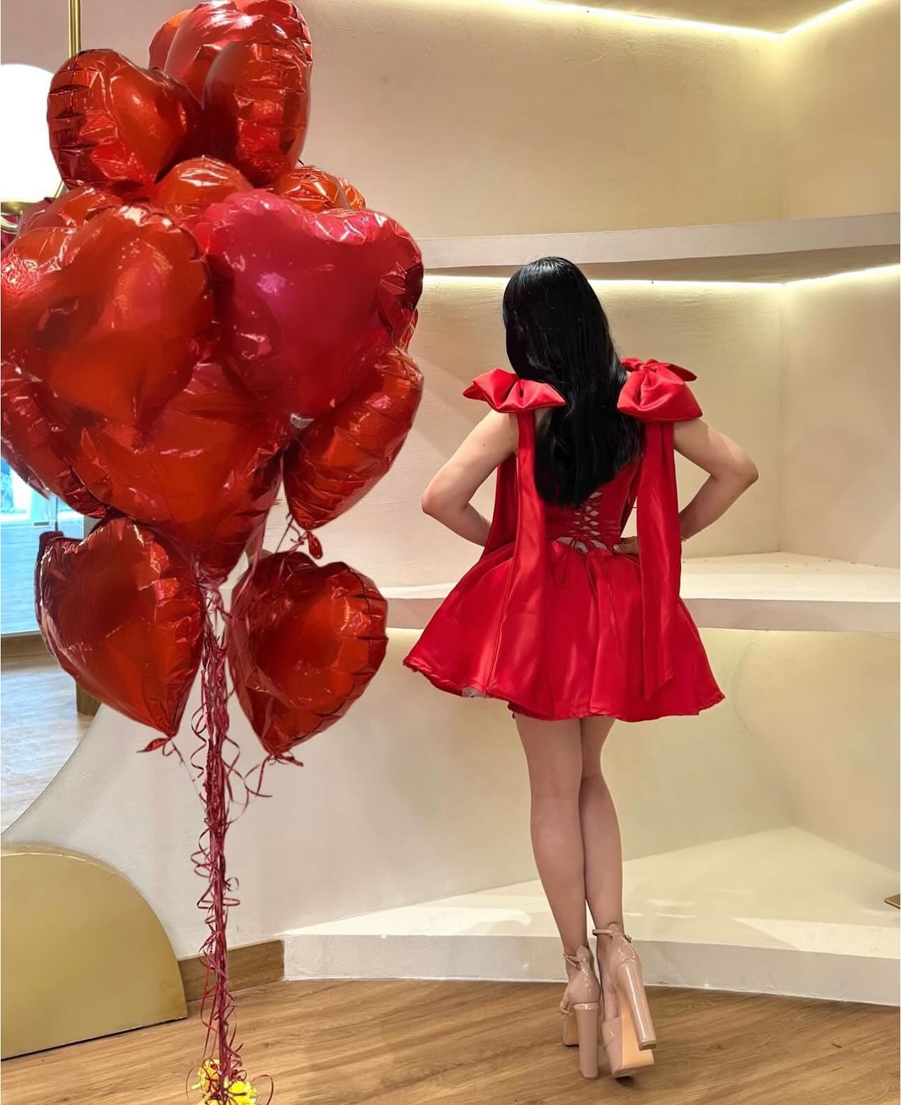 Glamorous Red A-Line Straps Satin Short Homecoming Dress with Bows HM026