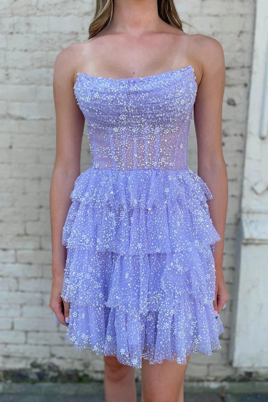 Tulle A-Line Strapless Short Homecoming Dress HM132