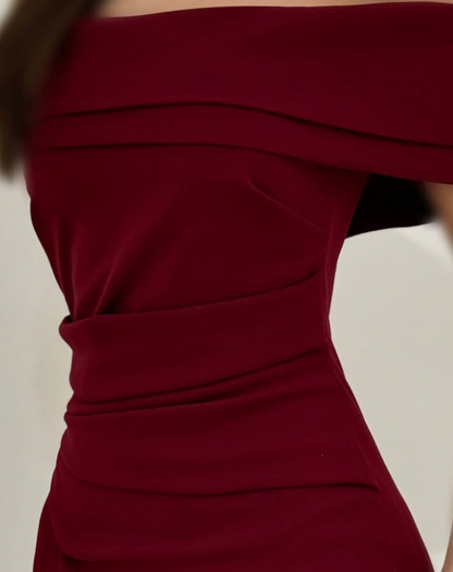 Simple Off-Shoulder White Sleeveless Mermaid Satin Prom Dress with Train SP078