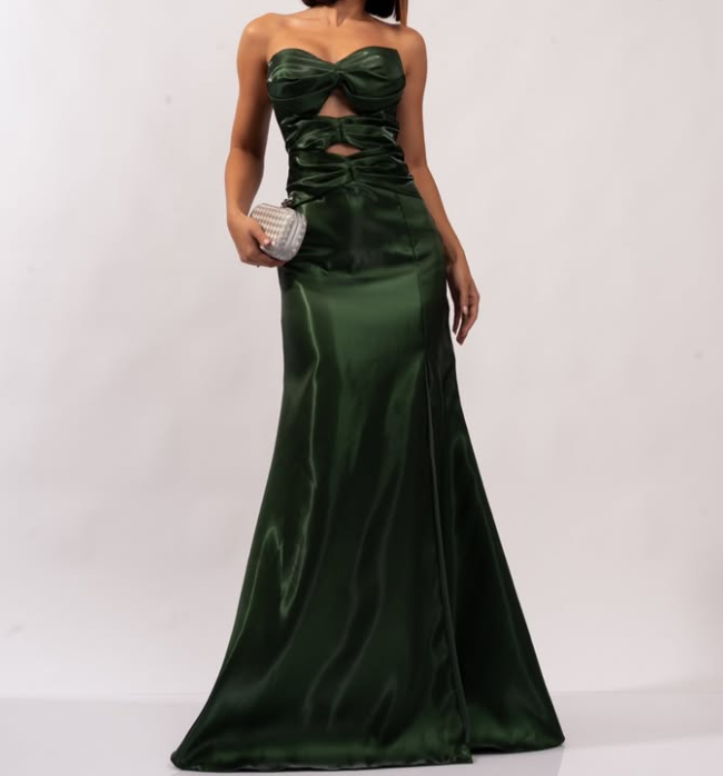 Charming Emerald Green Sweetheart Sheath Prom Party Gown with Slit SP085