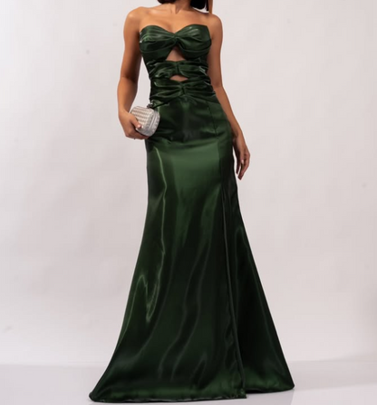 Charming Emerald Green Sweetheart Sheath Prom Party Gown with Slit SP085