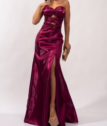 Charming Emerald Green Sweetheart Sheath Prom Party Gown with Slit SP085