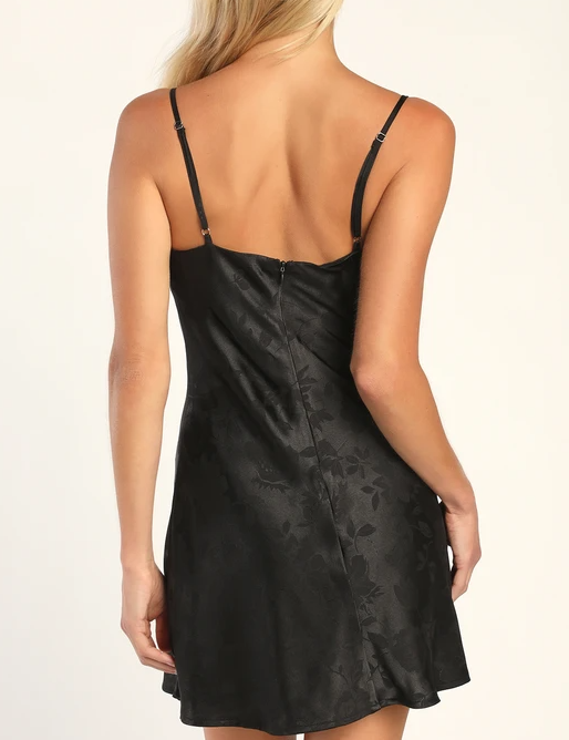 Graceful Royal Blue Satin Jacquard Cowl Slip Dress Party Gown HM032