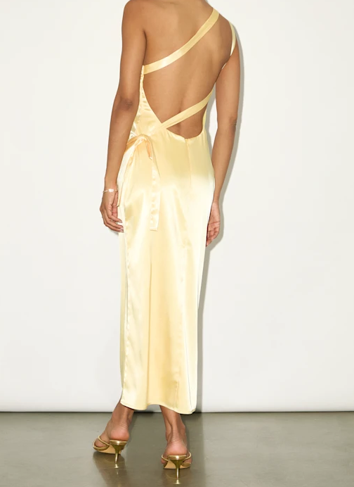 Elegant Blue One Shoulder Sheath Midi Satin Homecoming Dress HM034