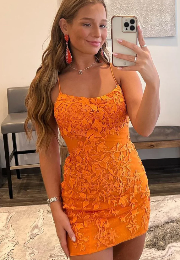 Graceful Lilac Appliques Tight Party Gown Mini Slip Dress HM105