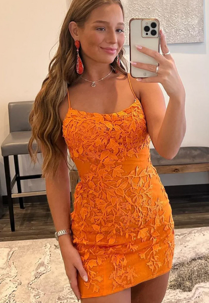 Graceful Lilac Appliques Tight Party Gown Mini Slip Dress HM105