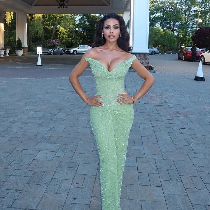 Stunning Light Green One Shoulder Sequined Mermaid Evening Prom Dress LP031